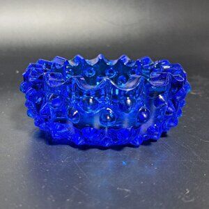 Fenton Cobalt Blue Hobnail Glass Ashtray Collectible Vintage Decorative Piece